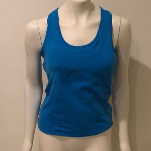 Women’s L tank top with built in bra. Royal blue
